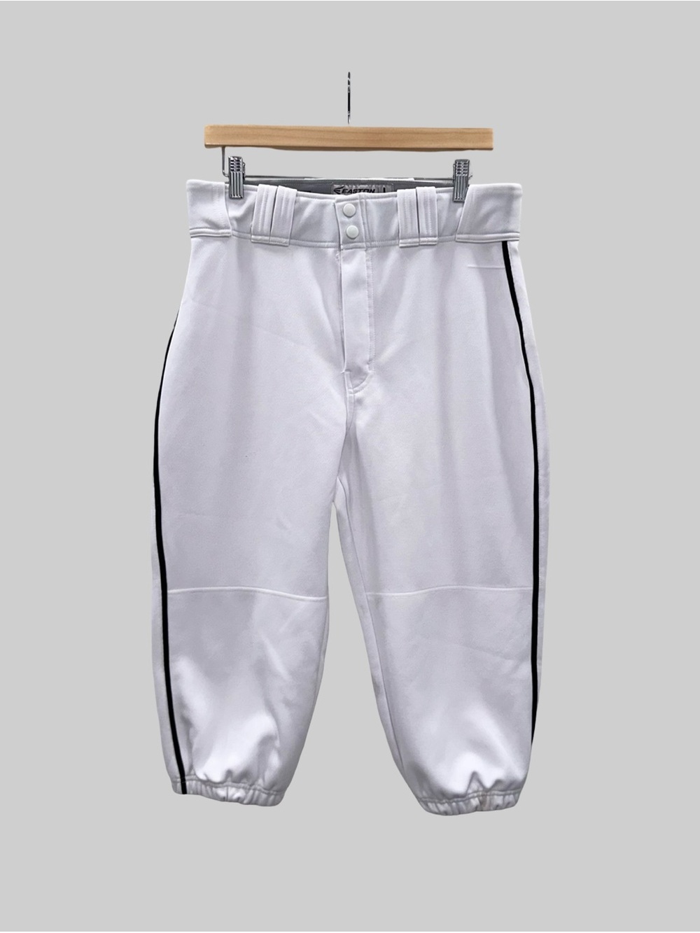 Easton White Baseball Knicker Pant Black Piping Adult Large Performance Athletic